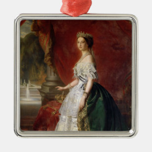Porträt der Kaiserin Eugenie von Frankreich Silbernes Ornament