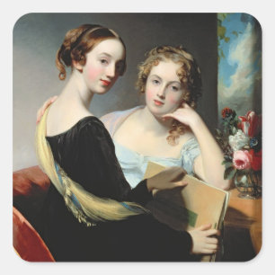 Porträt der McEuen Schwestern, nach 1823 Quadratischer Aufkleber