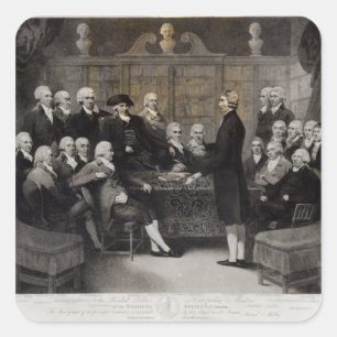 Porträt der medizinischen Gesellschafts-Mitglieder Quadratischer Aufkleber