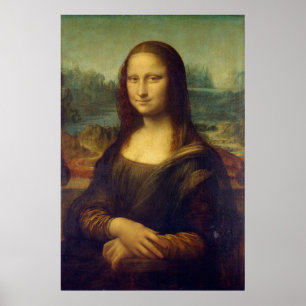 Porträt der Mona Lisa del Giocondo von Leonardo da Poster