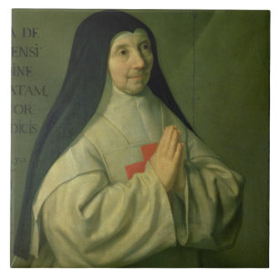 Porträt der Mutter Catherine-Agnes Arnauld (1593- Fliese