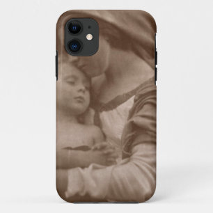 Porträt der Mutter und des Kindes (Sepia-Foto) iPhone 11 Hülle