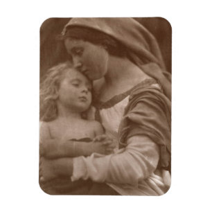 Porträt der Mutter und des Kindes (Sepia-Foto) Magnet