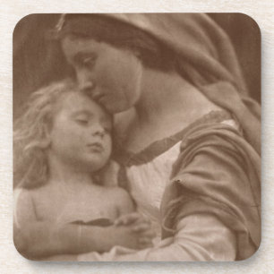 Porträt der Mutter und des Kindes (Sepia-Foto) Untersetzer