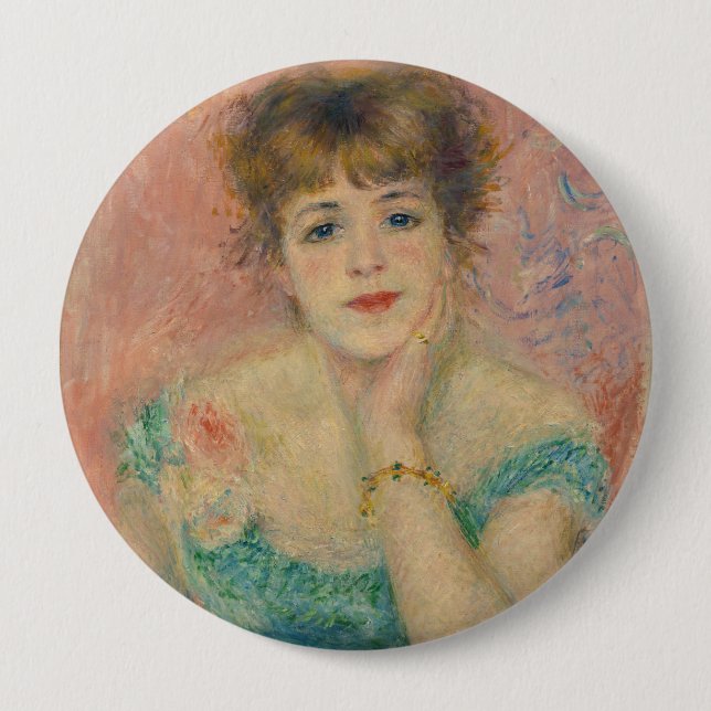 Porträt der Schauspielerin Jeanne Samary, Auguste  Button (Vorderseite)