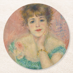 Porträt der Schauspielerin Jeanne Samary, Auguste  Runder Pappuntersetzer