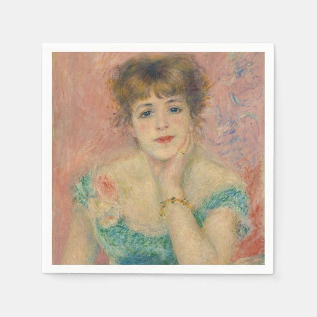 Porträt der Schauspielerin Jeanne Samary, Auguste  Serviette (Vorderseite)