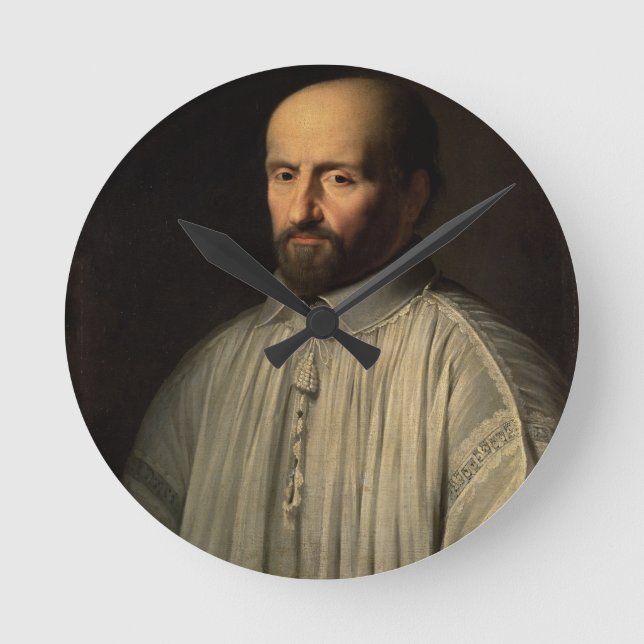 Porträt des Abts des Heiligen Cyran, c.1643 (Öl Runde Wanduhr (Vorderseite)