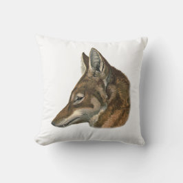 Porträt des abyssinischen Wolfs Kissen