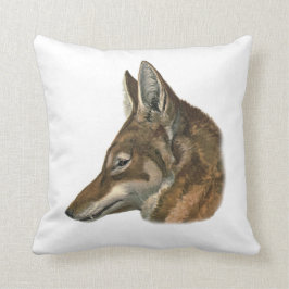 Porträt des abyssinischen Wolfs Kissen