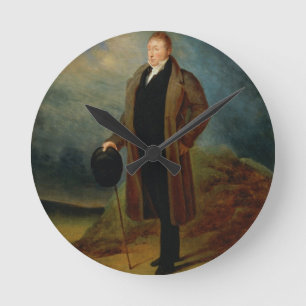 Porträt des allgemeinen La Fayette im Zivilkleid, Runde Wanduhr