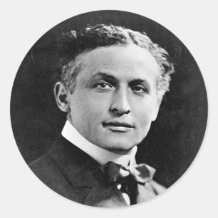 Porträt des amerikanischen Magiers Harry Houdini Runder Aufkleber