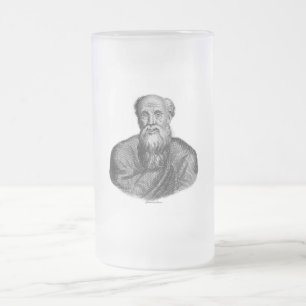 Porträt des antiken griechischen Philosophen Demok Mattglas Bierglas