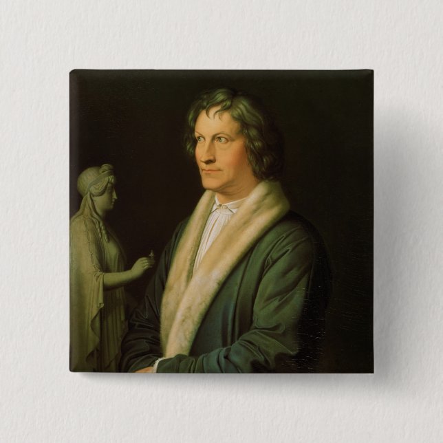 Porträt des Bildhauers Bertel Thorvaldsen Button (Vorderseite)