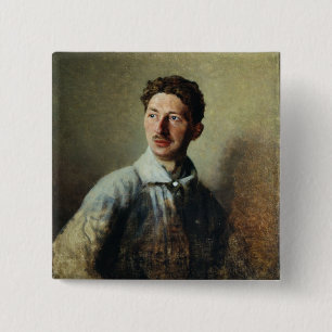 Porträt des Dichters Sergey Gorodetsky 1909 Button