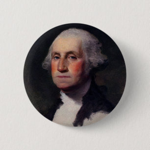 Porträt des ehemaligen Präsidenten George Washingt Button