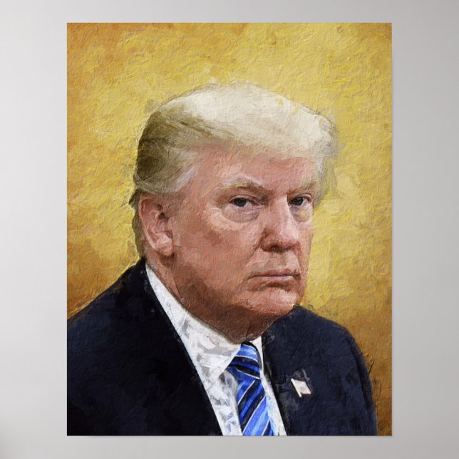 Porträt des Golden Saint Trump Ölgemäldes Poster (Vorne)