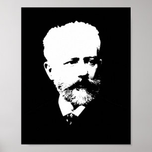 Porträt des großen russischen Komponisten Tschaiko Poster