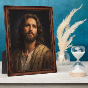 Porträt des Herrn Jesus Christus Kreidezeichnung Fotoplatte