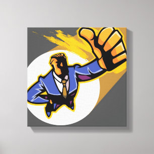 Porträt des jungen Mannes Daumen zeigend Leinwanddruck