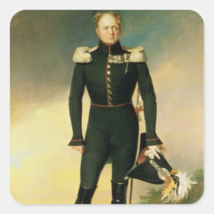 Porträt des Kaisers Alexander I 1825 Quadratischer Aufkleber