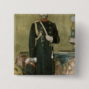 Porträt des Kaisers Nicholas II 1895 Button