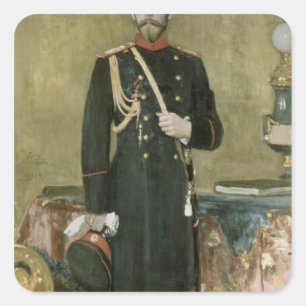 Porträt des Kaisers Nicholas II 1895 Quadratischer Aufkleber