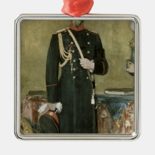 Porträt des Kaisers Nicholas II 1895 Silbernes Ornament