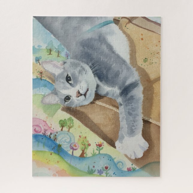 Porträt des Katzenrätsels Puzzle (Vertikal)