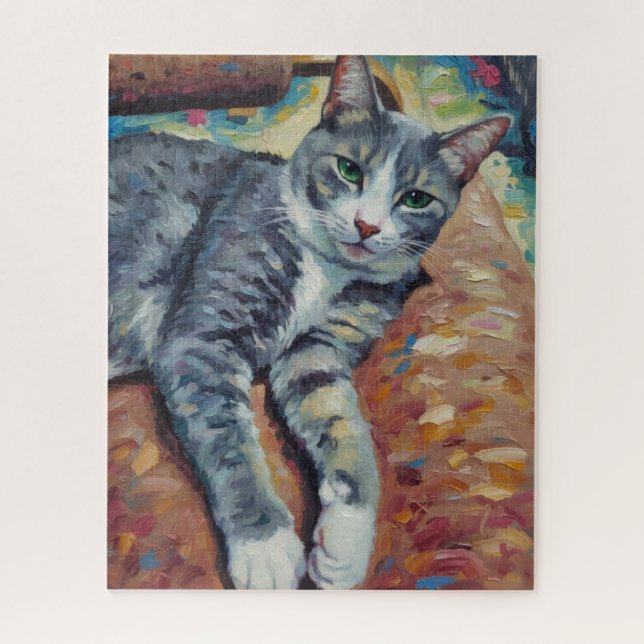 Porträt des Katzenrätsels Puzzle (Vertikal)