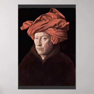 Porträt des Mannes mit dem Turban, durch Eyck Jan. Poster