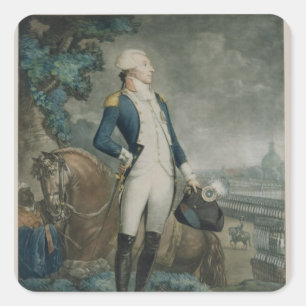 Porträt des Marquises de La Fayette Quadratischer Aufkleber