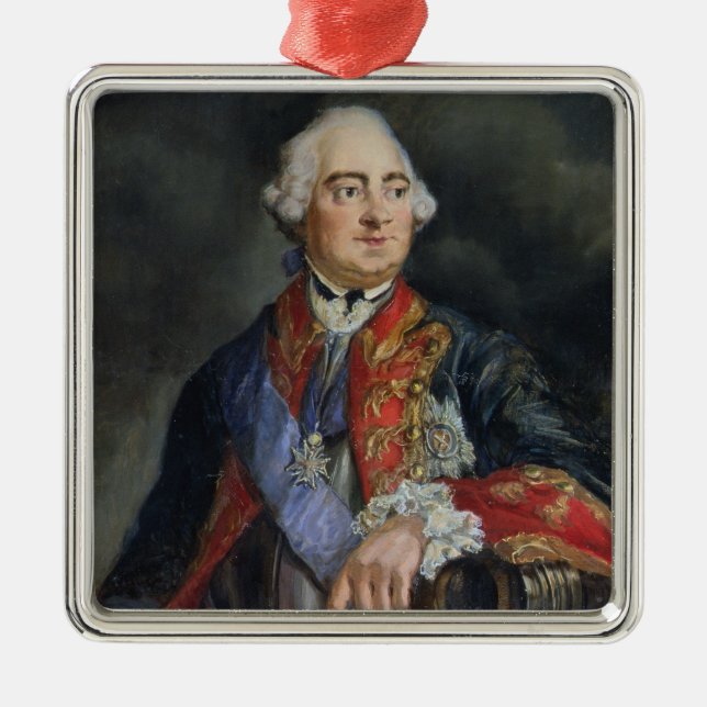 Porträt des Mathematikers Leonhard Euler Silbernes Ornament (Vorne)