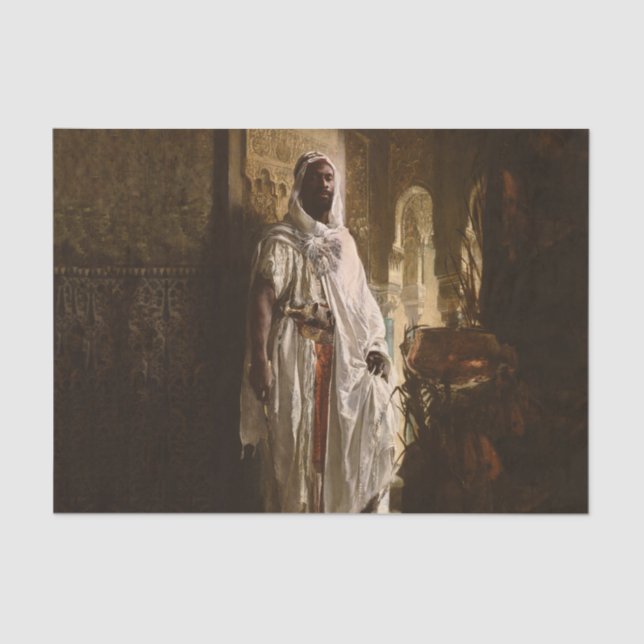 Porträt des maurischen afrikanischen Malers Seidenpapier (Vorderseite)