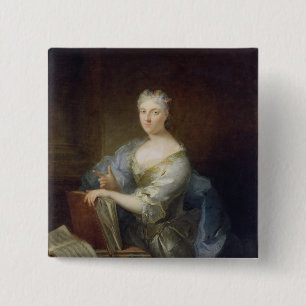 Porträt des Sängers Marie-Louise Desmatins Button