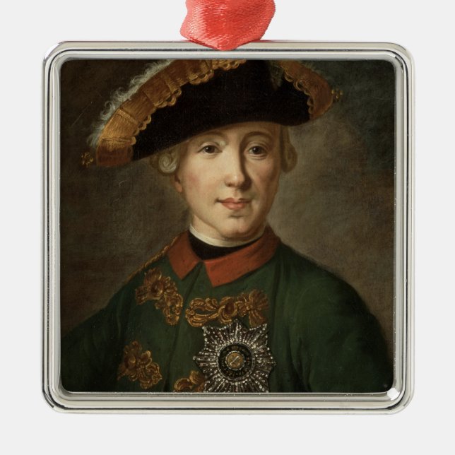 Porträt des Zars Peter III Silbernes Ornament (Vorne)