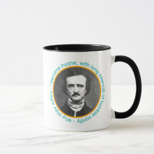 Porträt Edgar Allan Poe mit der Zitat-Tasse Tasse