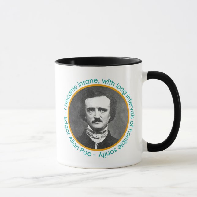 Porträt Edgar Allan Poe mit der Zitat-Tasse Tasse (Rechts)