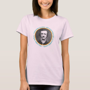 Porträt Edgar Allan Poe mit Zitat-Shirt T-Shirt