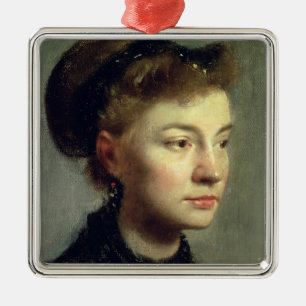 Porträt Edgar Degass einer jungen Frau, 1867 Ornament Aus Metall