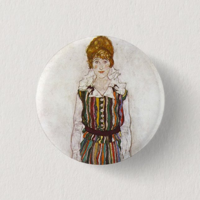 Porträt Egon Schiele von Knopf Edith Schiele Button (Vorderseite)