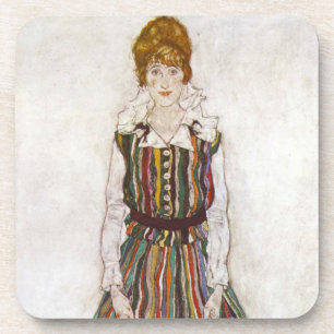 Porträt Egon Schiele von Untersetzer Edith Schiele