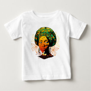 Porträt einer afrikanischen Frau mit Sonnenunterga Baby T-shirt