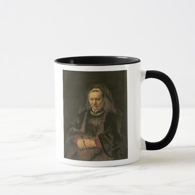 Porträt einer älteren Frau, C. 1650 Tasse (Rechts)