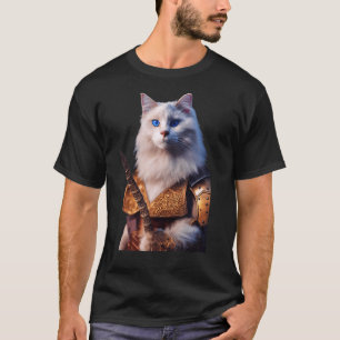 Porträt einer anthropomorphen Ragdoll-Katze mit Ri T-Shirt