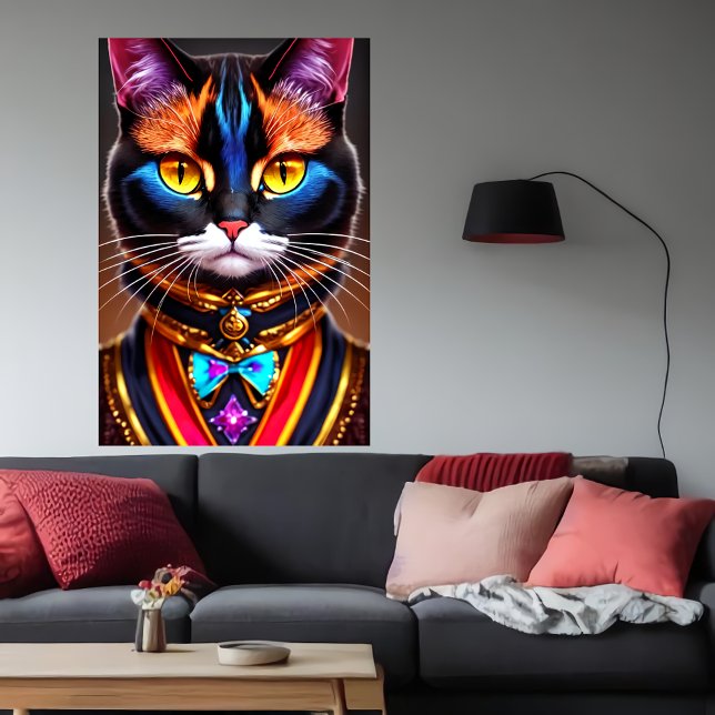 Porträt einer coolen anthropomorphischen Katze | A Poster (Von Creator hochgeladen)
