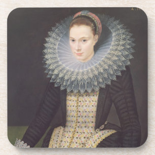 Porträt einer Dame, 1613 (Öl auf Platte) Untersetzer