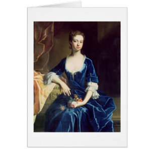 Porträt einer Dame in einem blauen Samt-Kleid (Ö