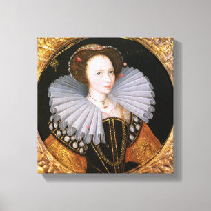 Porträt einer Dame mit einem großen Kampfläufer Leinwanddruck