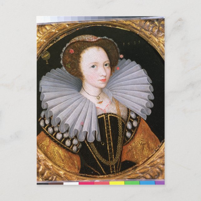 Porträt einer Dame mit einer großen Ruppe Postkarte (Vorderseite)